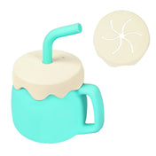 Adore ZEST 2 in 1 Silicone Sip n Snack Sippy Cup with Straw - 180 ml -Light Green
