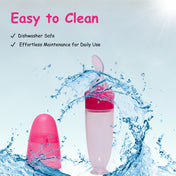 Adore Mr.Bear Baby Premium Silicon Squeeze Feeder with Cap & Storage Case- 100ml- Pink