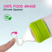 Adore Mr.Bear Baby Premium Silicon Squeeze Feeder with Cap & Storage Case- 100ml- Green