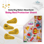 Adore Instadry Printed Baby Bed Protector- Fruits- 50*70cms- Jungle Safari