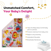 Adore Instadry Printed Baby Bed Protector- Fruits- 50*70cms- Jungle Safari