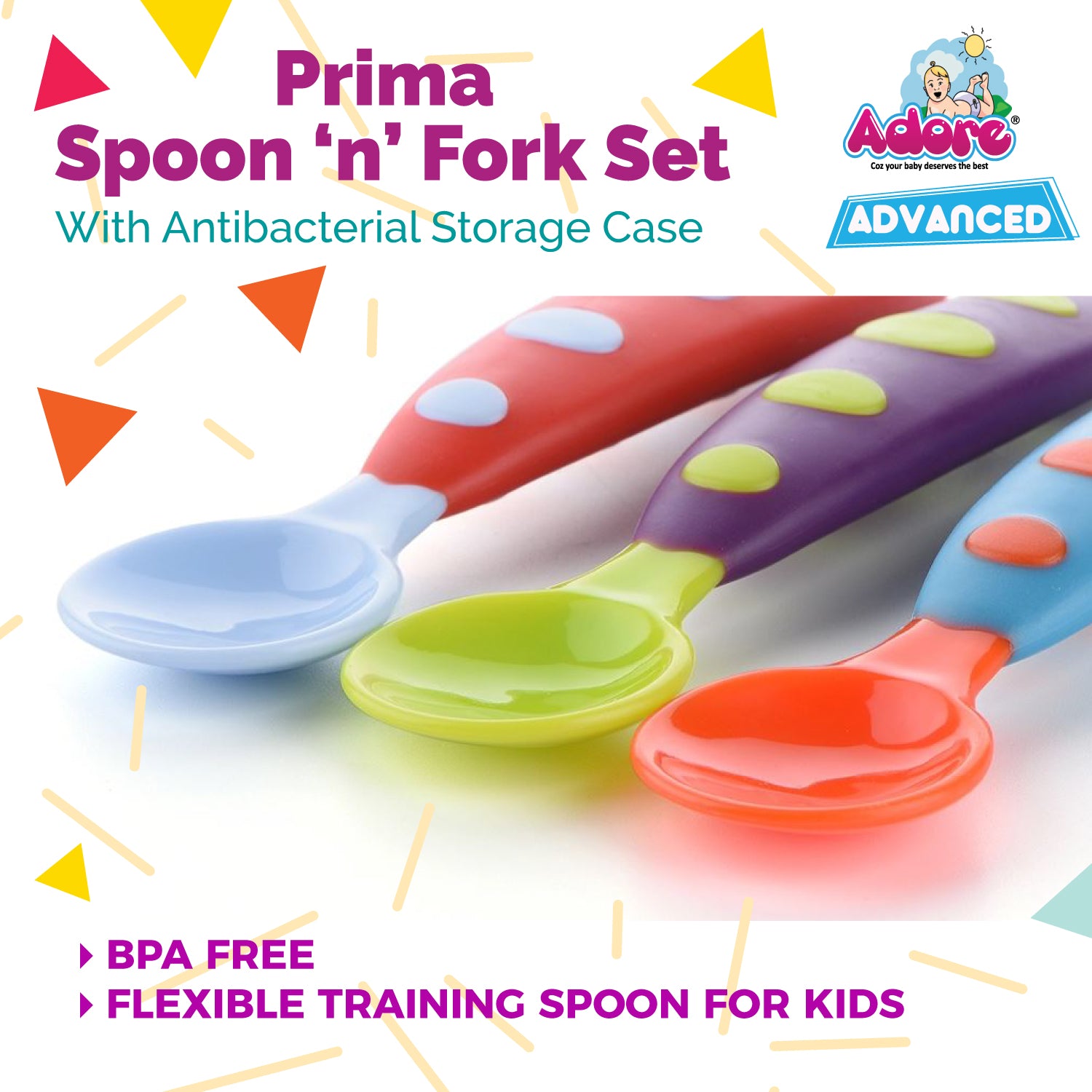 Adore Prima Spoon n Fork set - Red