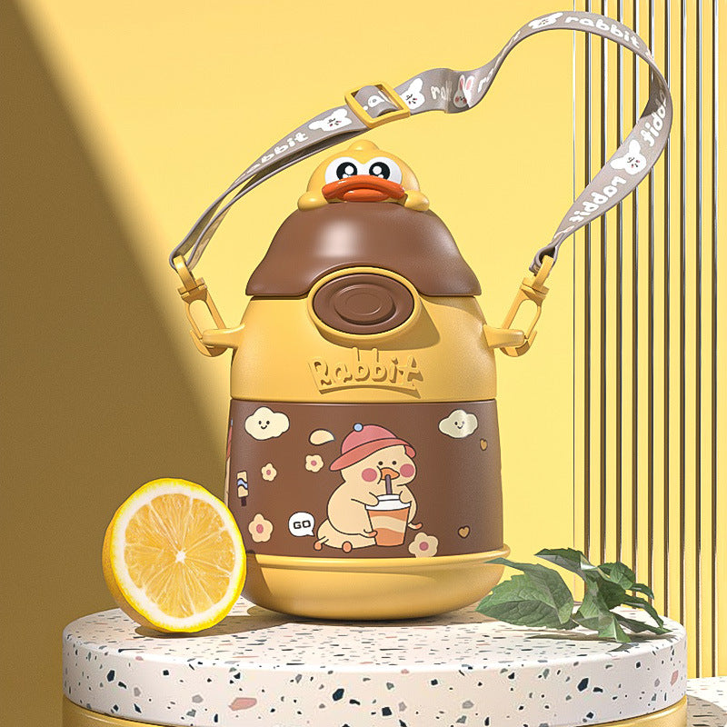 Adore Fire Era Character Hood Vacuum Water Bottle with Strap 500ml - Yellow