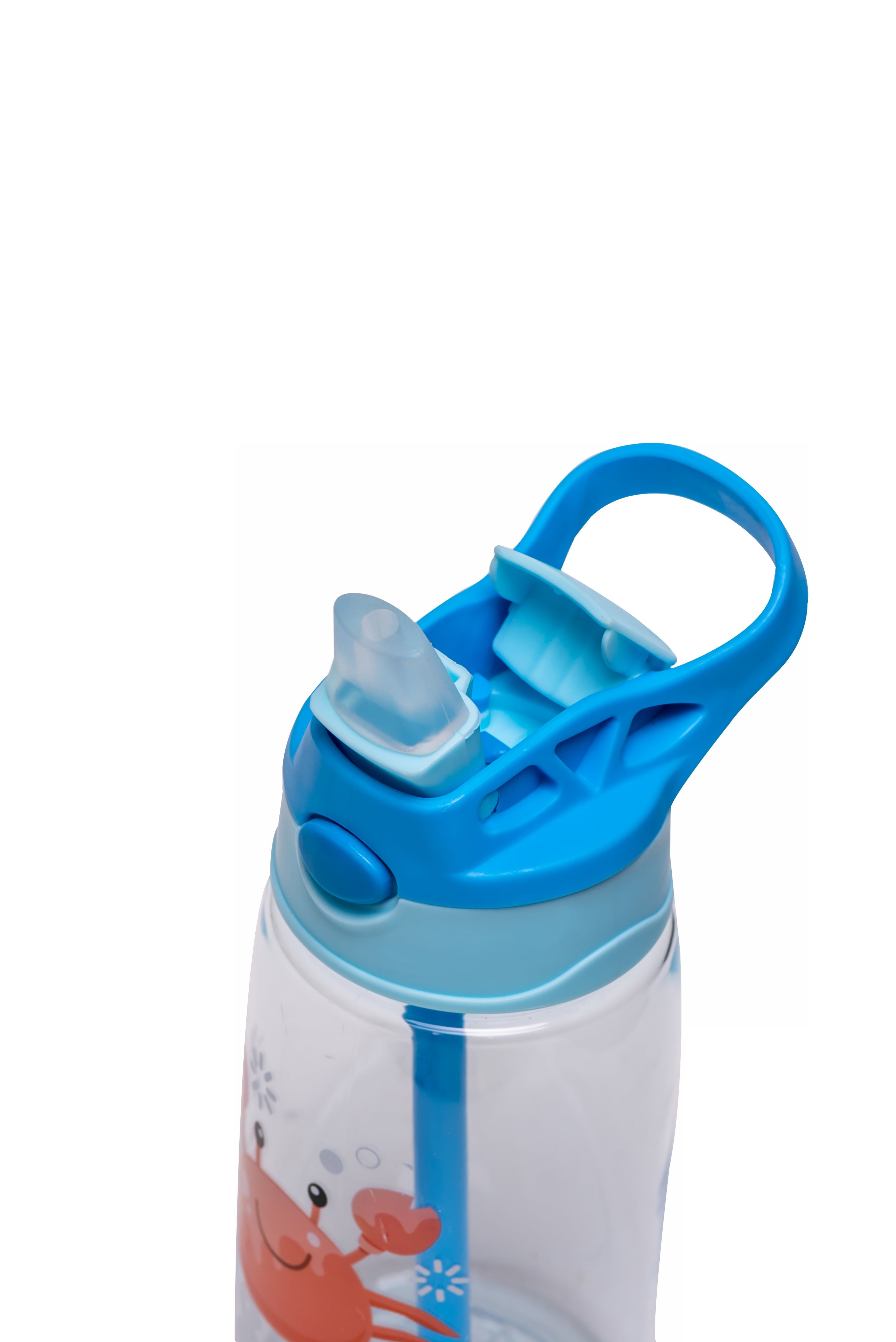 Adore Basics Land Era Straw Sipper Water Bottle with Handle - 500 ml  Blue crab