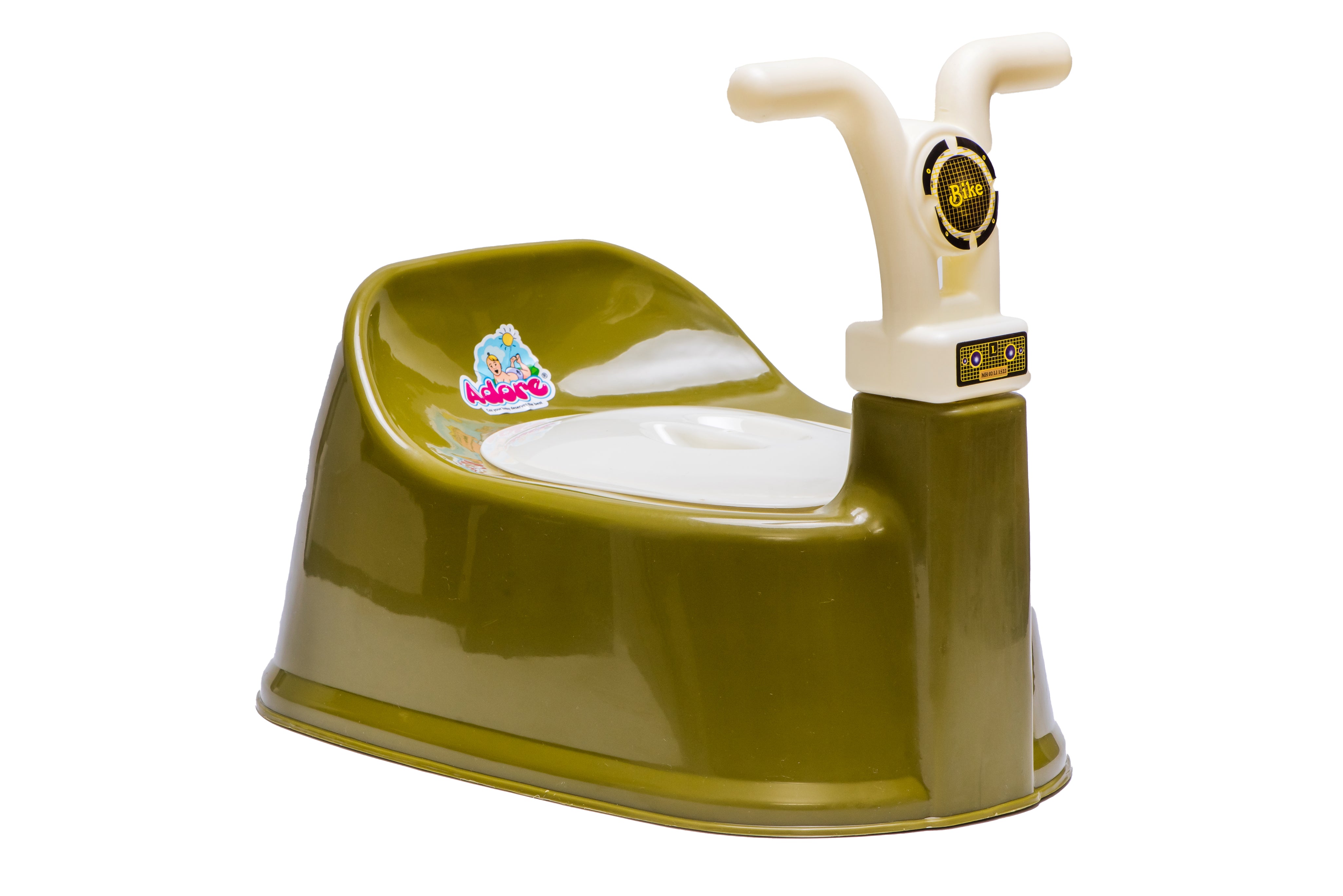 Adore Wroom Baby Potty Trainer Chair with Lid and Handle with Free 1 Potty Liner Bag - Green