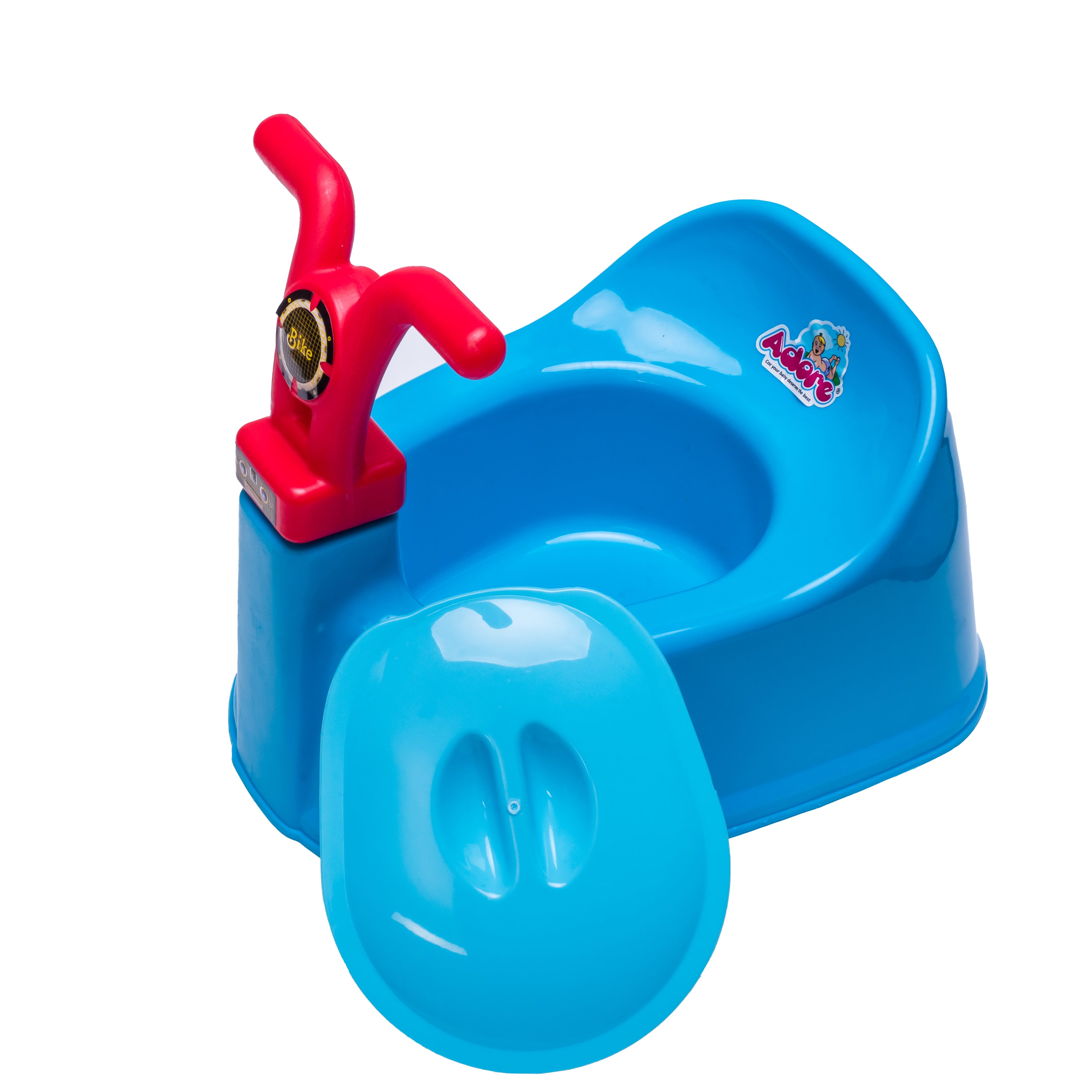Adore Wroom Baby Potty Trainer Chair with Lid and Handle with Free 1 Potty Liner Bag - Blue