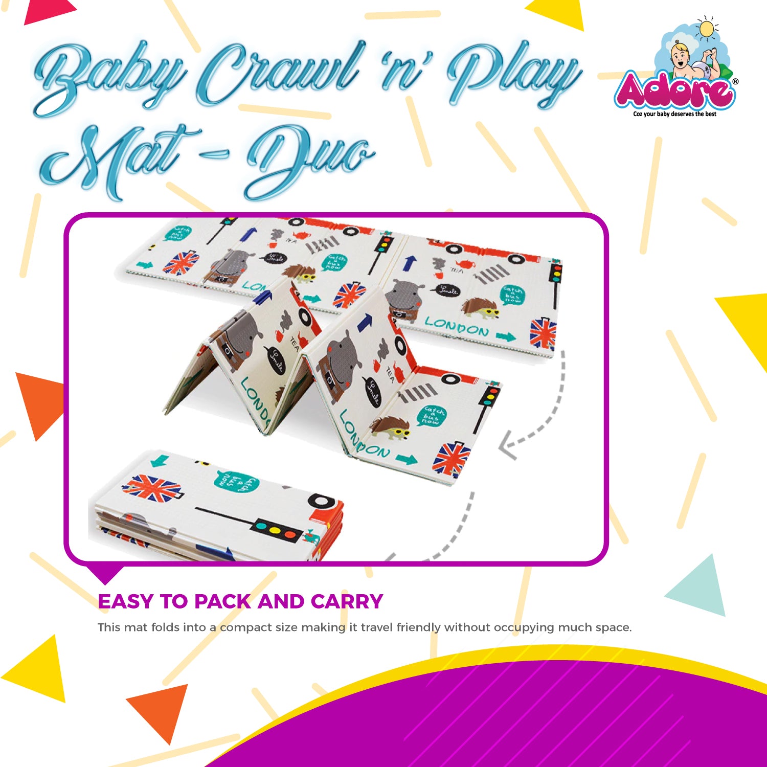 Adore Crawl N Play Baby Crawling Mat - Multicolor