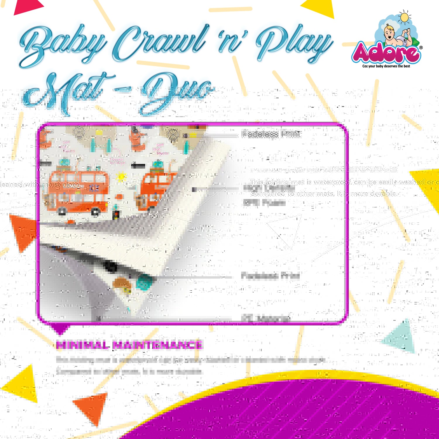 Adore Crawl N Play Baby Crawling Mat - Multicolor