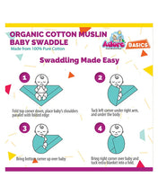 Adore Basics Organic Cotton Muslin Baby Swaddles L 120 x B 120 cm - Automotive