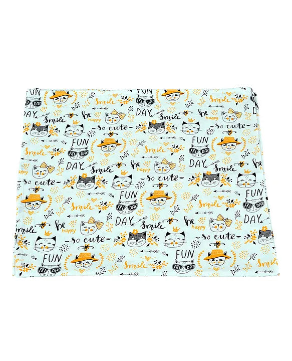 Adore Basics Organic Cotton Muslin Baby Swaddles L 120 x B 120 cm - Cute Cat