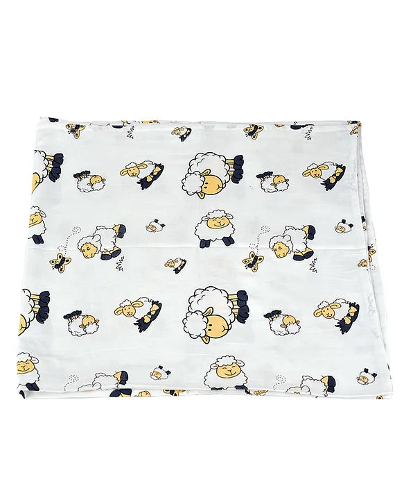 Adore Basics Organic Cotton Muslin Baby Swaddles L 120 x B 120 cm - Sheep print