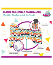 Adore Unisize Adjustable Cloth Diaper With 5 Layered Charcoal Insert Abstract Print - Vehicle Print