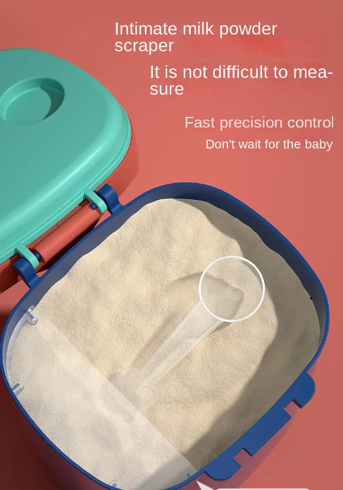 Adore 3D Teddy Junior Milk Powder Container with Leveler and Scoop 400 ml - Red