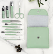 Adore KAMIKAZE! 12 pc Pedicure ,Manicure & Ear Cleaning set with case - Green