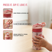 Adore Helios! Double Wall Insulated Stainless Steel Sipper 350ml- Pink Animal