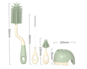 Adore Li'l Tusker 3 in 1 Bottle Cleaning Brush kit with Drying Stand - Green