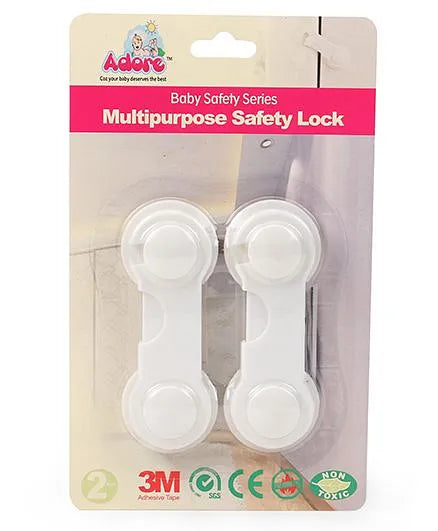 Adore Baby Multipurpose Safety Lock Pack Of 2 - White