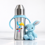 Adore Twilight 2in 1 Stainless Steel Sipper with Twin Handle 250ml - Blue Toucan