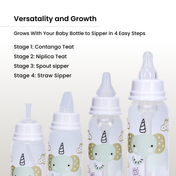 Adore Advanced CONTANGO- The 4 Stage Ventilated Anti-Colic Stem Baby Feeding Bottle- 250ml- White