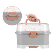 Adore Avalanche 2 in 1 Baby Bottle Drying Rack & Storage Box with Lid & Handle Portable - Grey