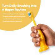 Adore Kids Pop Up Toothbrush with Safety Head Attractive Character - Yellow Cow