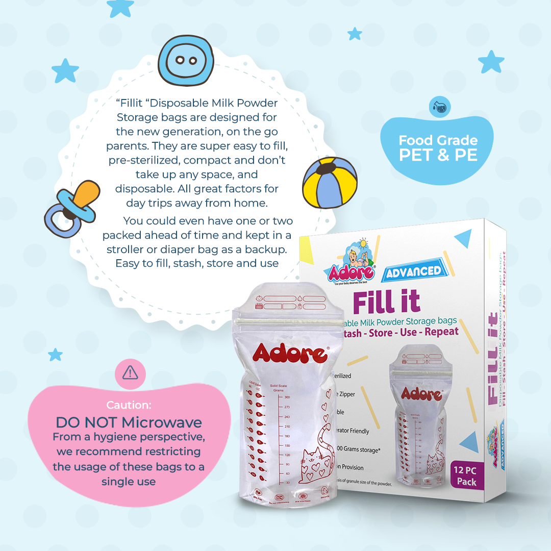 Adore Fill It! Milk Powder Storage Bag - Pack of 12