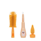 Adore Li'l Penguin 3 in 1 Silicone Scratch Free Bottle Cleaning Brush Kit - Yellow