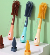 Adore Li'l Penguin 3 in 1 Silicone Scratch Free Bottle Cleaning Brush Kit - Pink