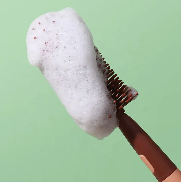 Adore Li'l Penguin 3 in 1 Silicone Scratch Free Bottle Cleaning Brush Kit - Pink