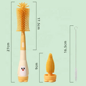 Adore Li'l Penguin 3 in 1 Silicone Scratch Free Bottle Cleaning Brush Kit - Blue