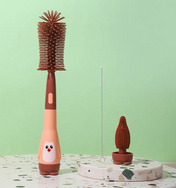 Adore Li'l Penguin 3 in 1 Silicone Scratch Free Bottle Cleaning Brush Kit - Pink