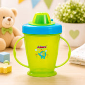 Adore Birdy Hard Spout Sipper cup with Twin Handle & Spill Proof Lid- 210ml - Green Blue
