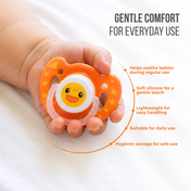 Adore Vento Jr - The Orthodontic Vented Pacifier with Multipurpose Storage Case - Orange