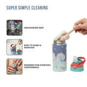 Adore Helios! Double Wall Insulated Stainless Steel Sipper 350ml- Blue Sky Dino