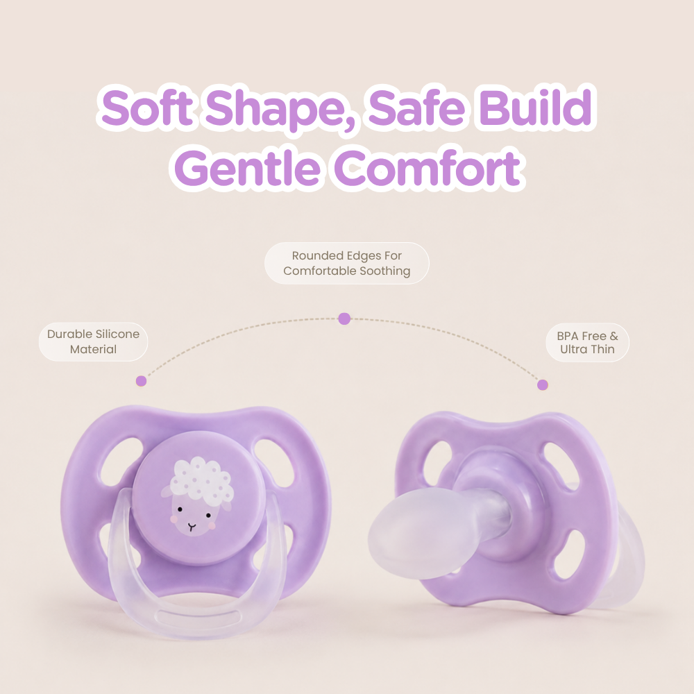 Adore Airo! The Symmetrical Pacifier that Glows in Dark with Storage Case- Purple