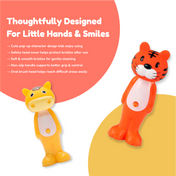 Adore Kids Pop Up Toothbrush with Safety Head Attractive Character - Yellow Cow