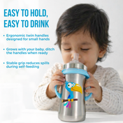 Adore Twilight 2in 1 Stainless Steel Sipper with Twin Handle 250ml - Blue Toucan