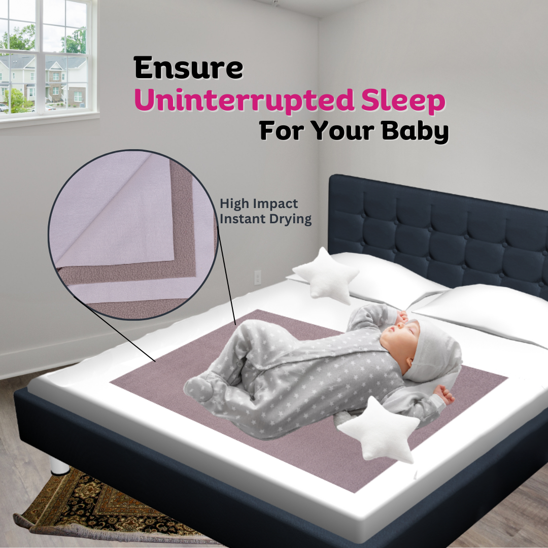 Adore Insta Dry Water Absorbent Baby Bed Protector Sheet - Small - 50*70cm - SMOKE GREY