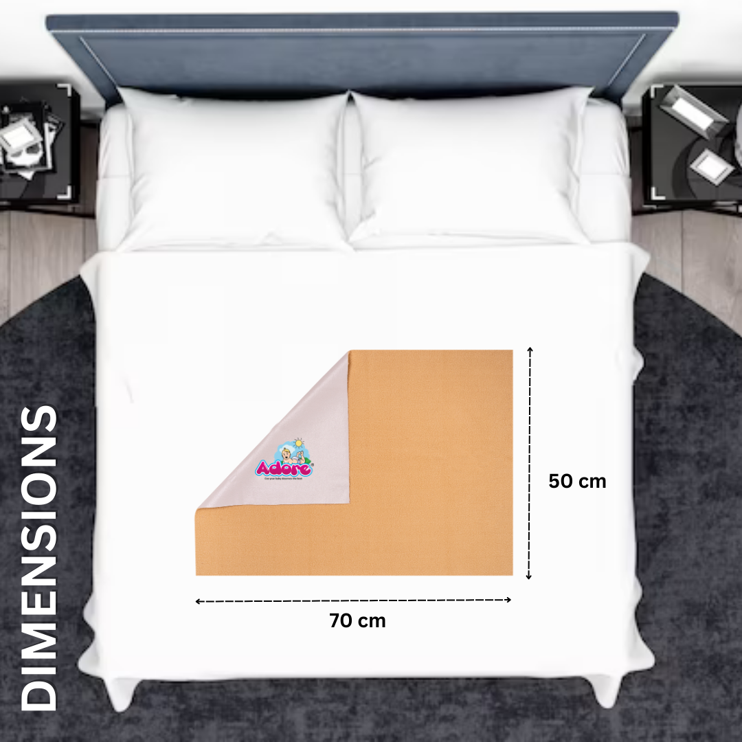 Adore Insta Dry Water Absorbent Baby Bed Protector Sheet - Small - 50*70cm - BEIGE