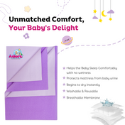 Adore Insta Dry Water Absorbent Baby Bed Protector Sheet - Small - 50*70cm - LILAC