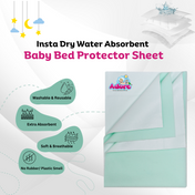 Adore Insta Dry Water Absorbent Baby Bed Protector Sheet - Small - 50*70cm - SEA GREEN