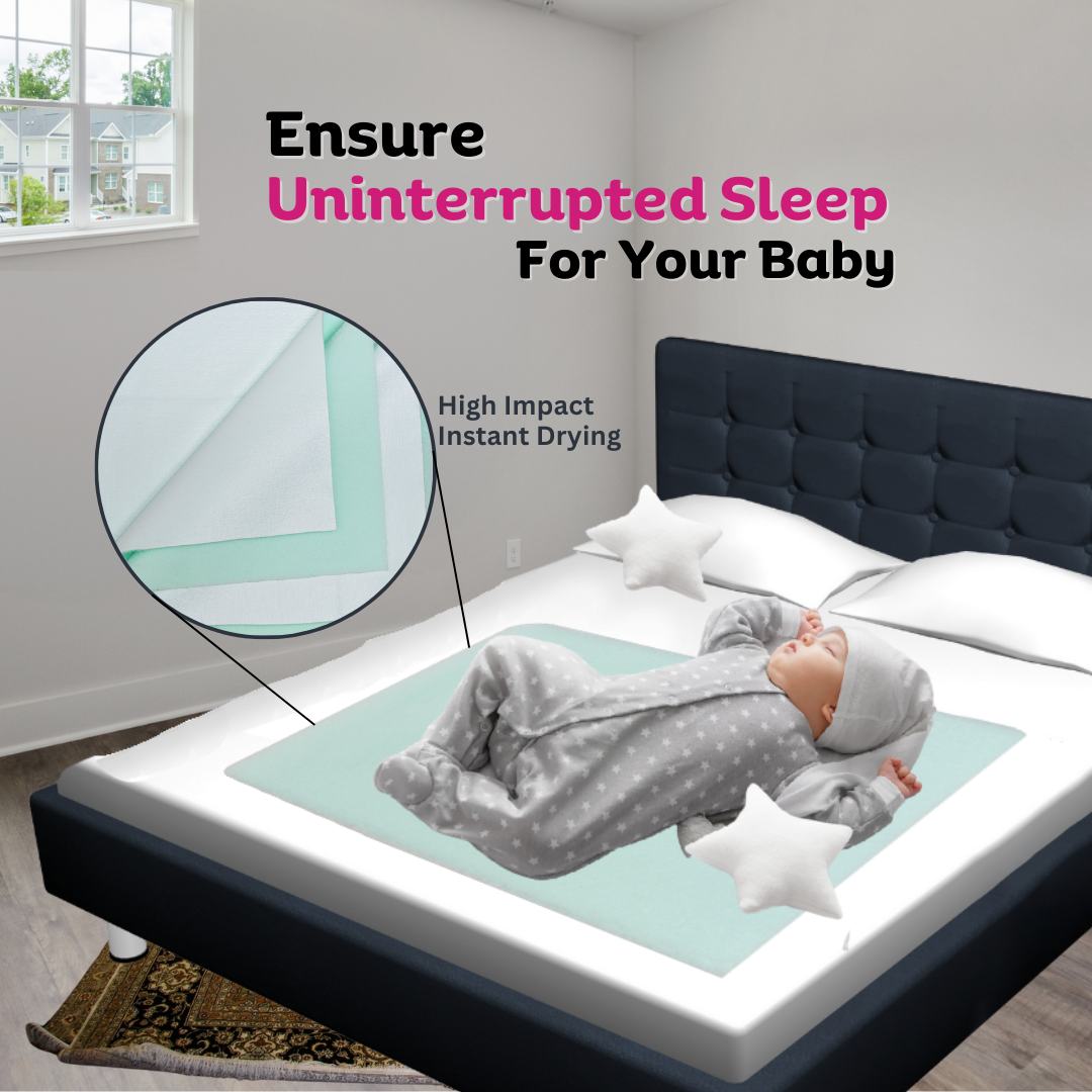 Adore Insta Dry Water Absorbent Baby Bed Protector Sheet - Small - 50*70cm - SEA GREEN