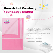Adore Insta Dry Water Absorbent Baby Bed Protector Sheet - Medium - 70*100cm -PINK