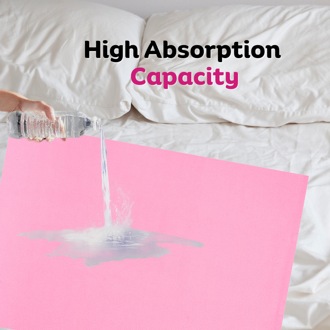Adore Insta Dry Water Absorbent Baby Bed Protector Sheet - Medium - 70*100cm -PINK