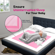 Adore Insta Dry Water Absorbent Baby Bed Protector Sheet - Medium - 70*100cm -PINK