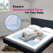 Adore Insta Dry Water Absorbent Baby Bed Protector Sheet - Medium - 70*100cm -BLUE