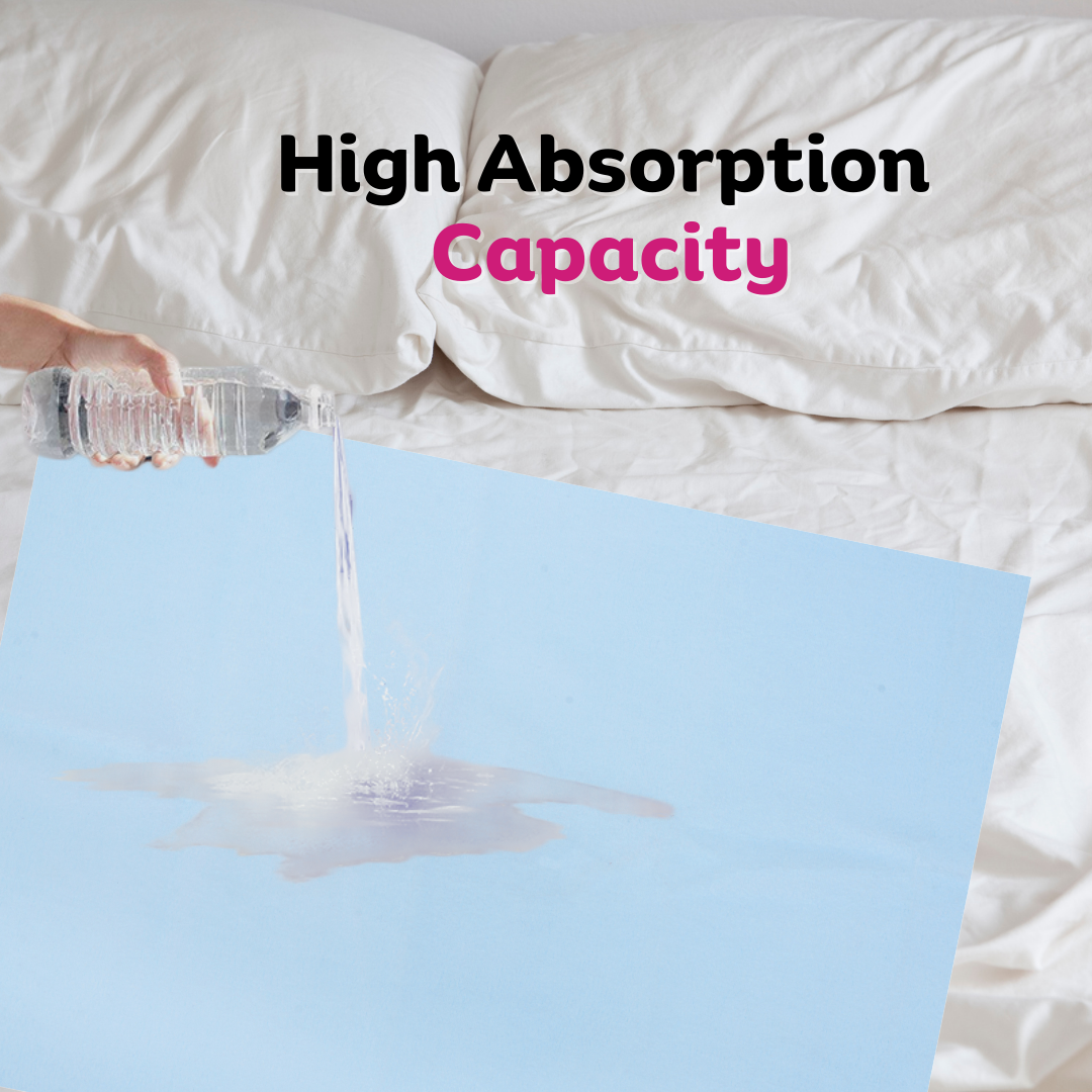 Adore Insta Dry Water Absorbent Baby Bed Protector Sheet - Medium - 70*100cm -BLUE