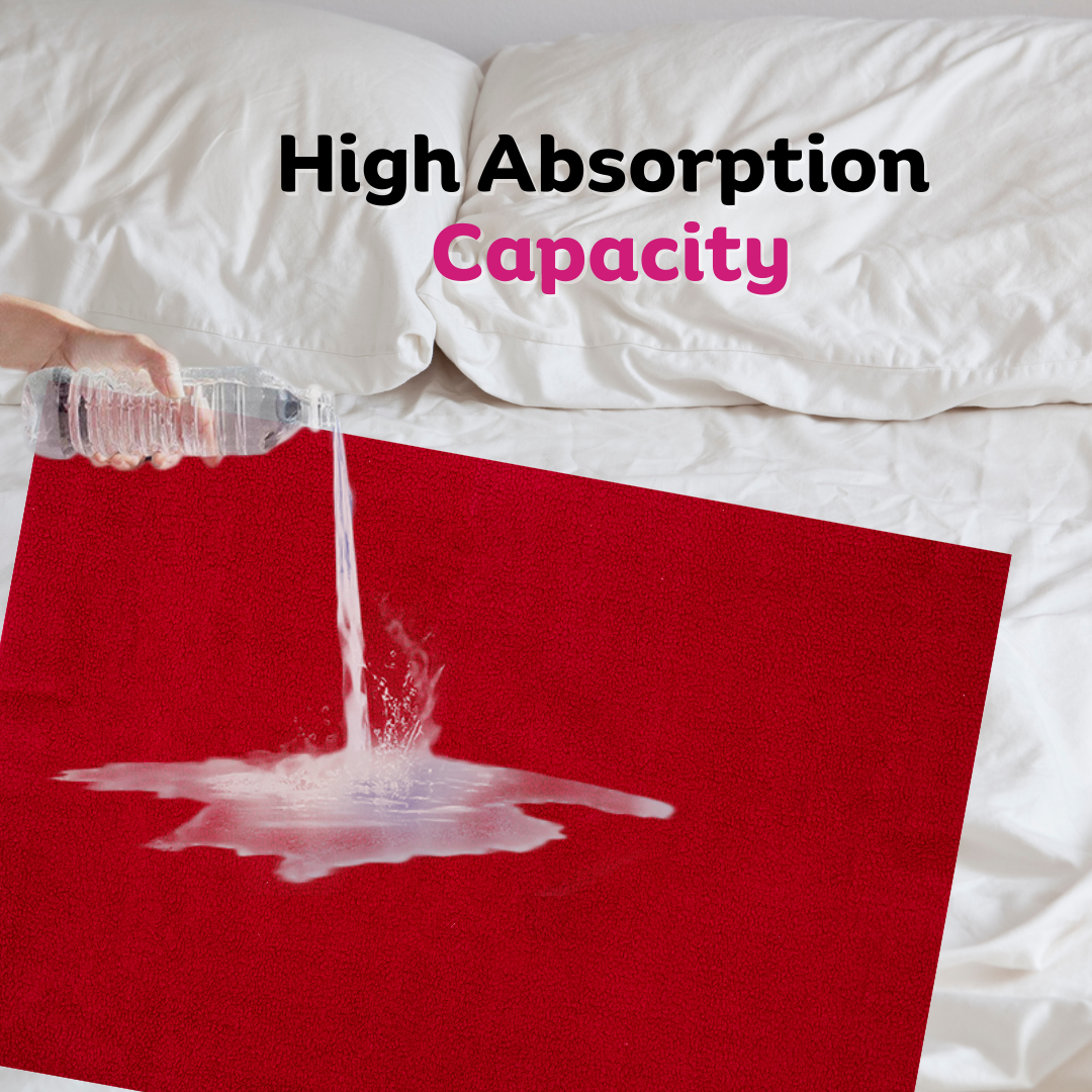 Adore Insta Dry Water Absorbent Baby Bed Protector Sheet - Medium - 70*100cm -MAROON