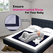 Adore Insta Dry Water Absorbent Baby Bed Protector Sheet - Medium - 70*100cm -NAVY BLUE