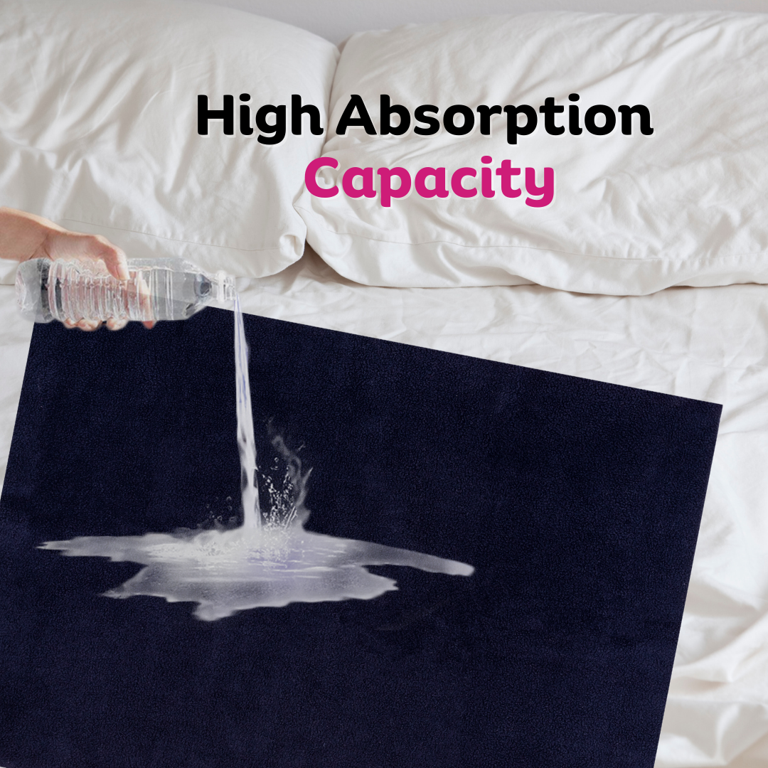 Adore Insta Dry Water Absorbent Baby Bed Protector Sheet - Medium - 70*100cm -NAVY BLUE